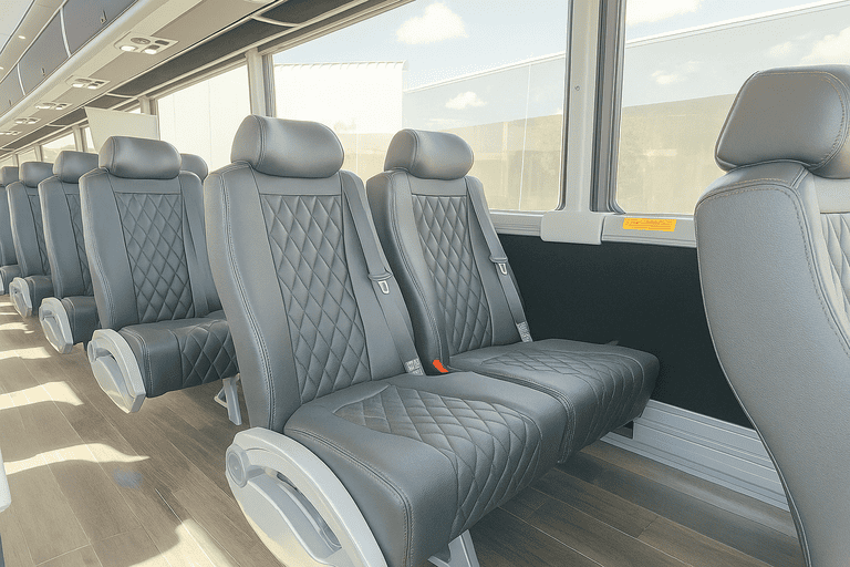 interior of Sandy Springs Minibus Company charter bus