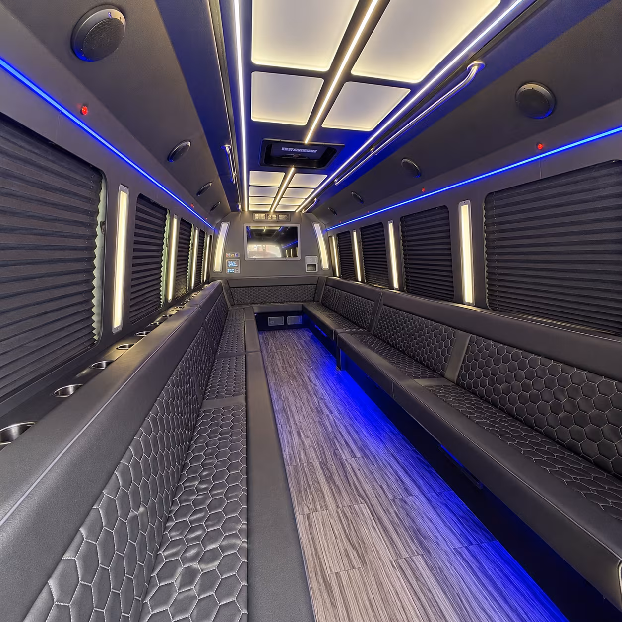 sandy springs 30 passenger party bus interior